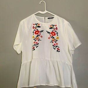 Embroidered Floral Blouse